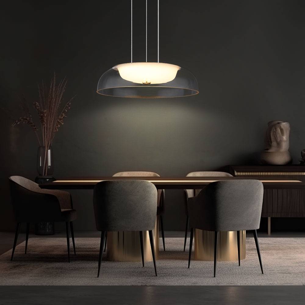 Hängeleuchte messing Esszimmerlampe Glas satiniert Pendelleuchte Wohnzimmer, Metall, LED 19W 1238Lm warmweiß, DxH 30x120 cm