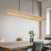 Hängeleuchte dimmbar Holz Holzleuchte hängend Esszimmerleuchte Küche, Metall, braun, LED 40W 2000Lm warmweiß, H 120 cm Hängeleuchte dimmbar Holz Holzleuchte hängend Esszimmerleuchte Küche, Metall, braun, LED 40W 2000Lm warmweiß, H 120 cm