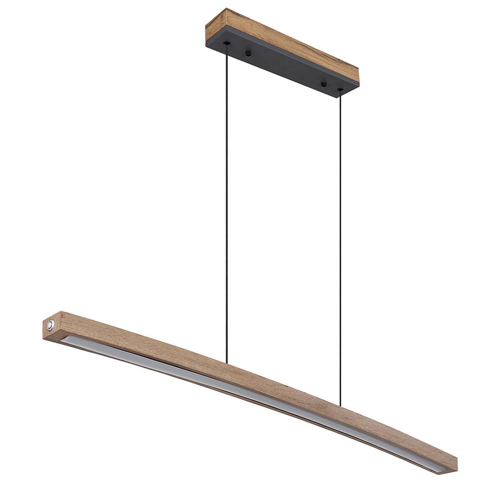 LED Hängelampe Deckenleuchte Pendelleuchte Esszimmerlampe Wohnzimmerleuchte, Metall MDF Graphit Holzoptik, dimmbar 3 Stufen Schalter, 18W 1100lm