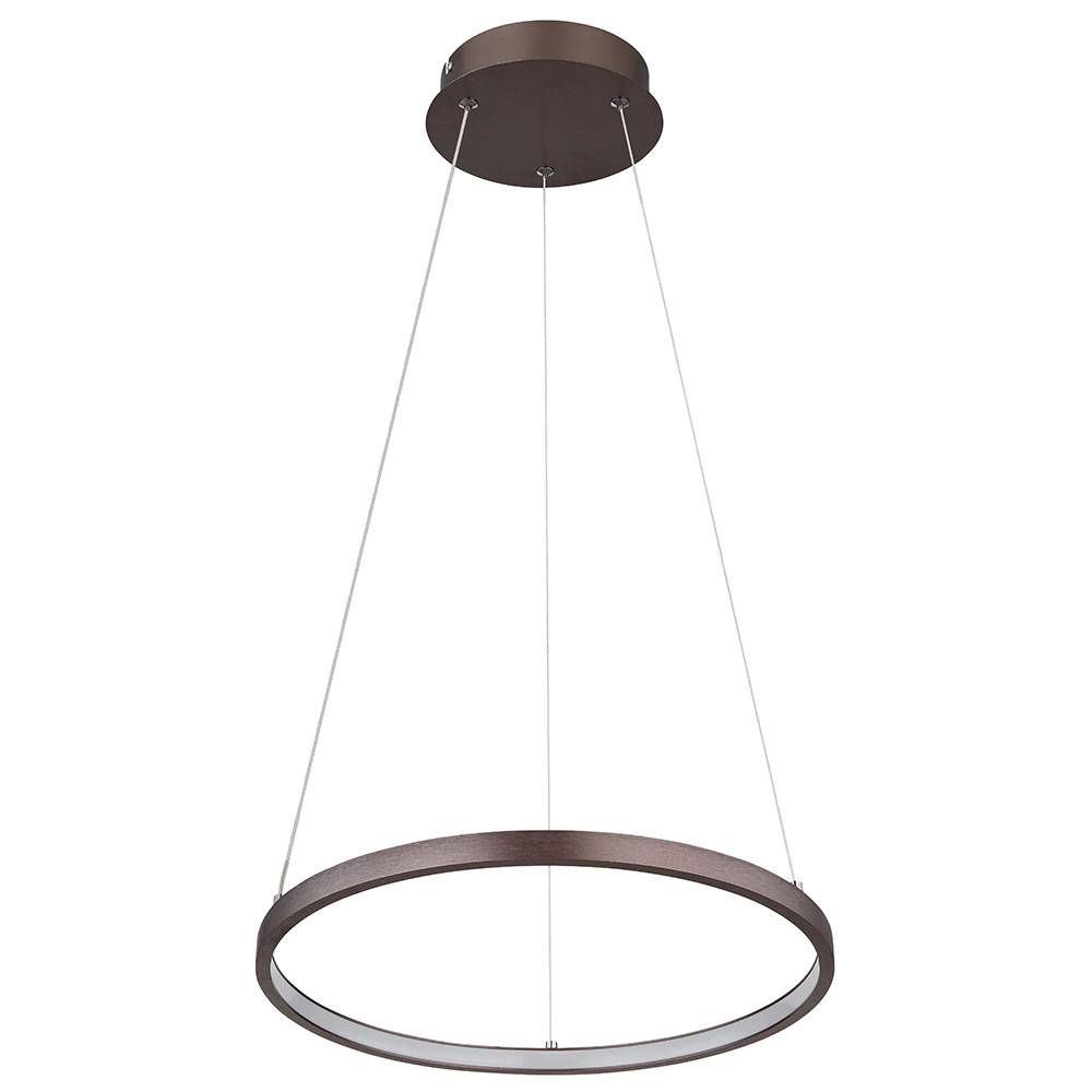 Hängeleuchte Pendellampe Deckenleuchte Esszimmerlampe Wohnzimmerlampe, Metall kaffeefarben Kunststoff opal, Höhenverstellbar, 1x LED 19W 980Lm 3000K