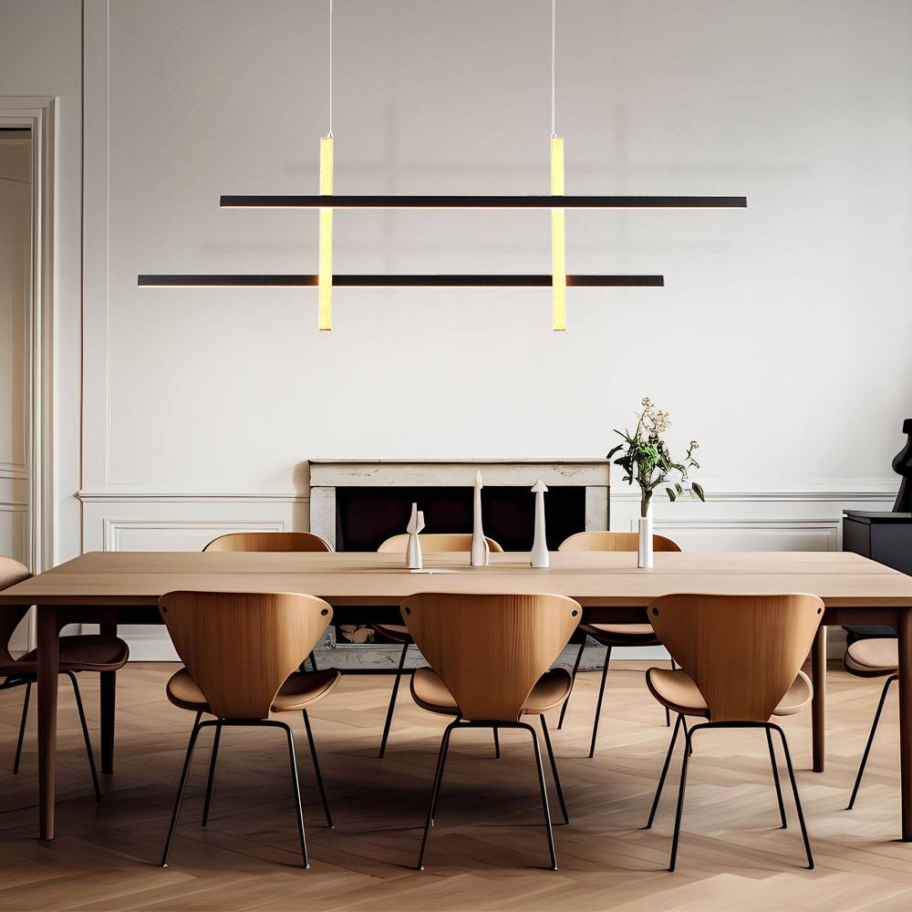 LED Pendellampe Hängeleuchte Wohnzimmerleuchte Deckenlampe Esszimmerleuchte, Metall Alu Kunststoff schwarz gold, Simply dimm Memory, 9,5W 1100Lm