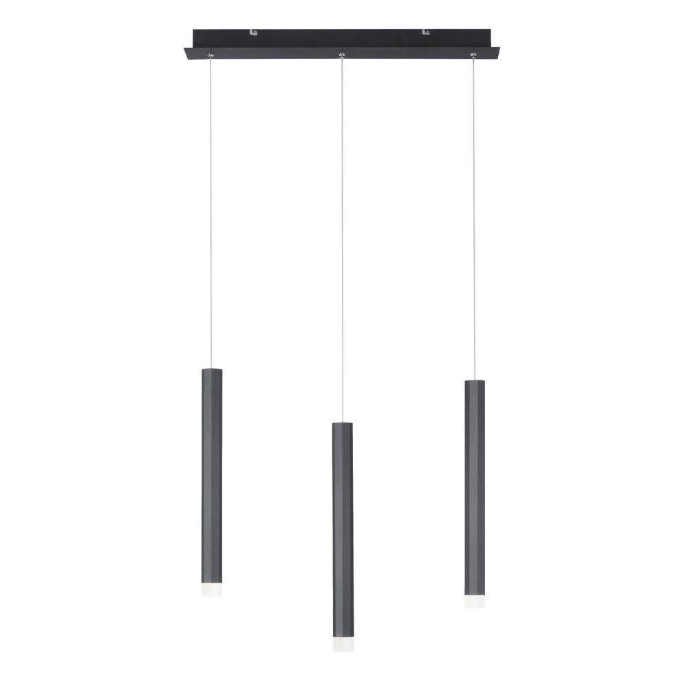 LED Pendelleuchte Hängelampe Deckenleuchte Wohnzimmerlampe Esszimmerleuchte, Metall Alu schwarz, 18 W 1000Lm warmweiß 3000K, H 120 cm