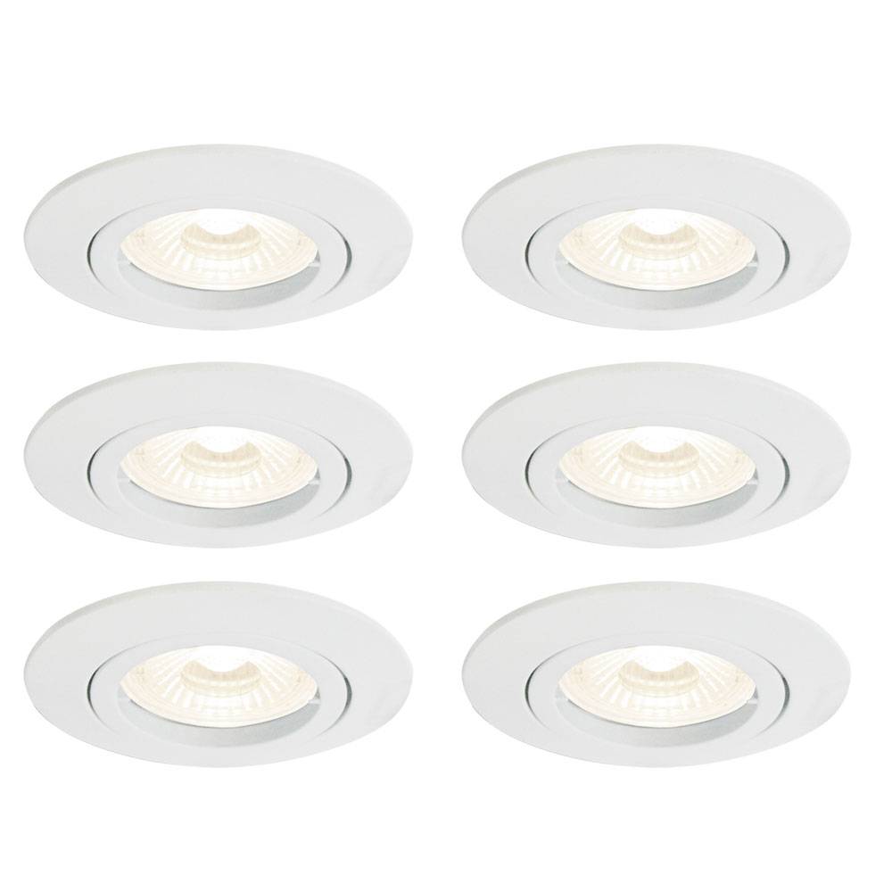 Einbaustrahler Deckenlampe Einbaulampe LED Deckenleuchte weiß, 3W 230lm warmweiß, DxH 8,2 x 7,5 cm, 6er Set
