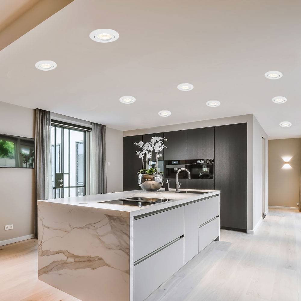 Einbaustrahler Deckenlampe Einbaulampe LED Deckenleuchte weiß, 3W 230lm warmweiß, DxH 8,2 x 7,5 cm, 6er Set