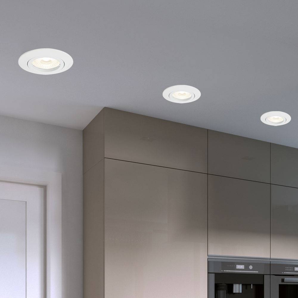 Einbaustrahler Deckenlampe Einbaulampe LED Deckenleuchte weiß, 3W 230lm warmweiß, DxH 8,2 x 7,5 cm, 6er Set