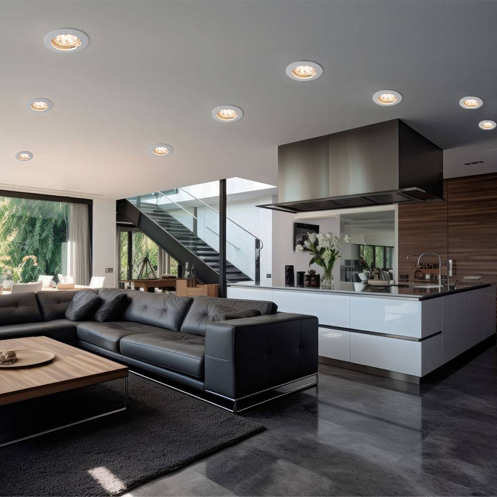 Einbaustrahler Deckenspot Deckenleuchte Lampe Einbauleuchte, Wohnzimmer Metall weiß, 1x LED 3W 200Lm 2700K, DxH 9x8,7 cm, 9er Set