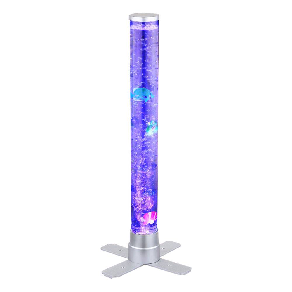 Wassersäule Farbwechsel Sprudelsäule Wohnzimmer, Dekoration Säle, LED RGB inkl. 3 Fische und 2 Kugeln LxBxH 24,6x24,6x61,1cm