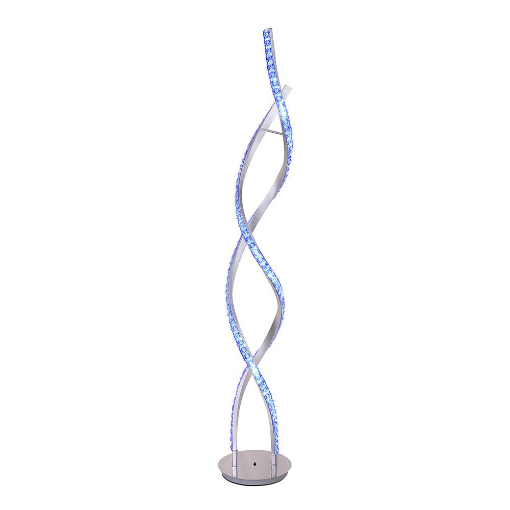 Stehlampe dimmbar LED Stehleuchte mit Farbwechsel Wohnzimmer Design Stehlampe mit Fernbedienung, Aluminium Chrom, 1x RGB LED 24W 1000Lm 3000K, DxH