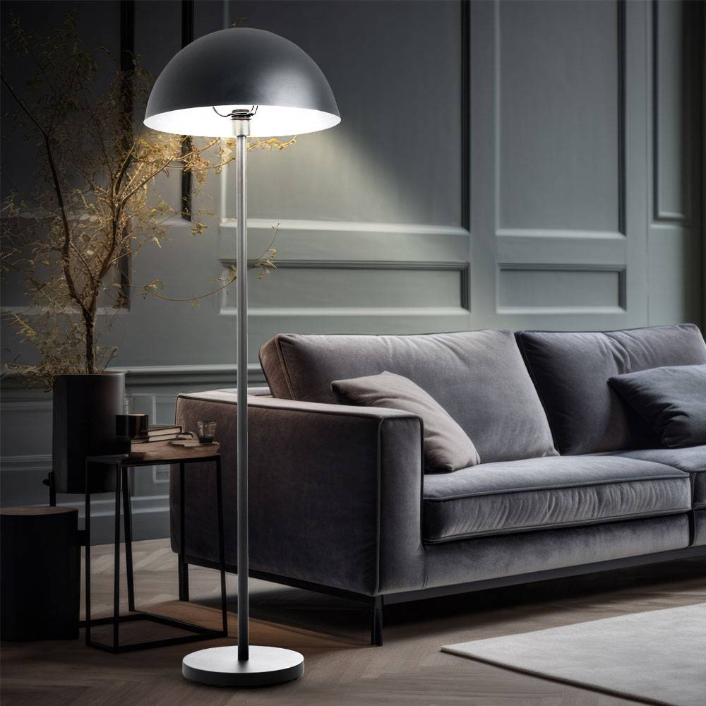 Stehleuchte dunkelgrau Wohnzimmerlampe stehend Stehlampe Modern, Aluminium, Fernbedienung dimmbar, RGB LED 8,5W 806Lm warmweiß, DxH 45x145 cm