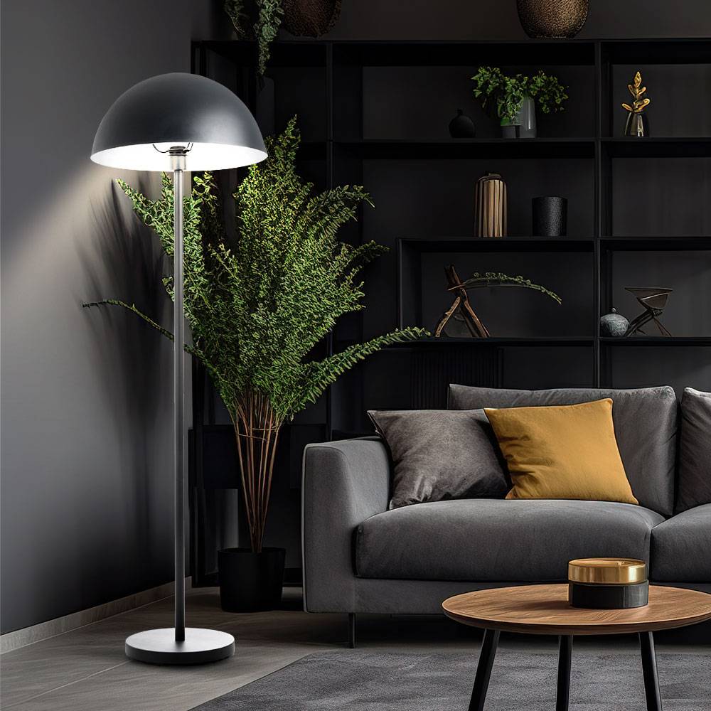 Stehleuchte dunkelgrau Wohnzimmerlampe stehend Stehlampe Modern, Aluminium, Fernbedienung dimmbar, RGB LED 8,5W 806Lm warmweiß, DxH 45x145 cm