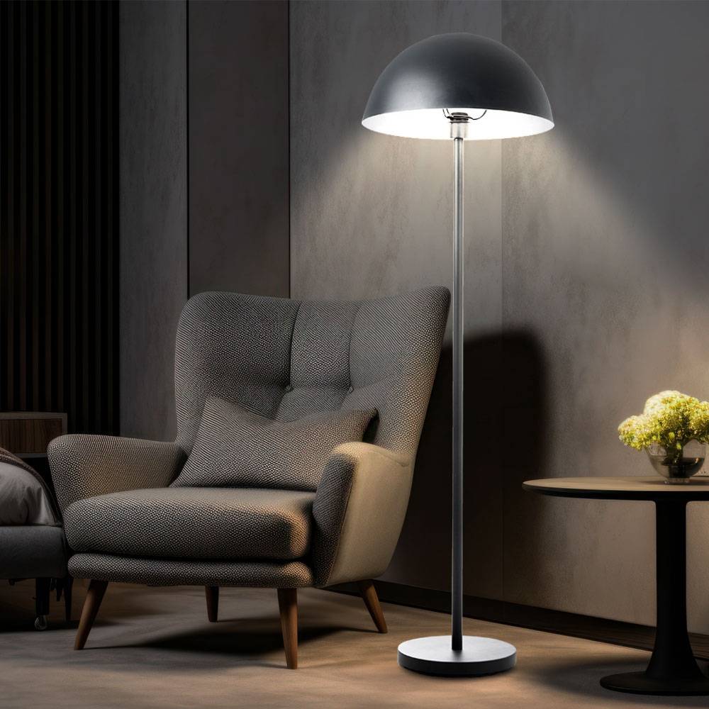 Stehleuchte dunkelgrau Wohnzimmerlampe stehend Stehlampe Modern, Aluminium, Fernbedienung dimmbar, RGB LED 8,5W 806Lm warmweiß, DxH 45x145 cm