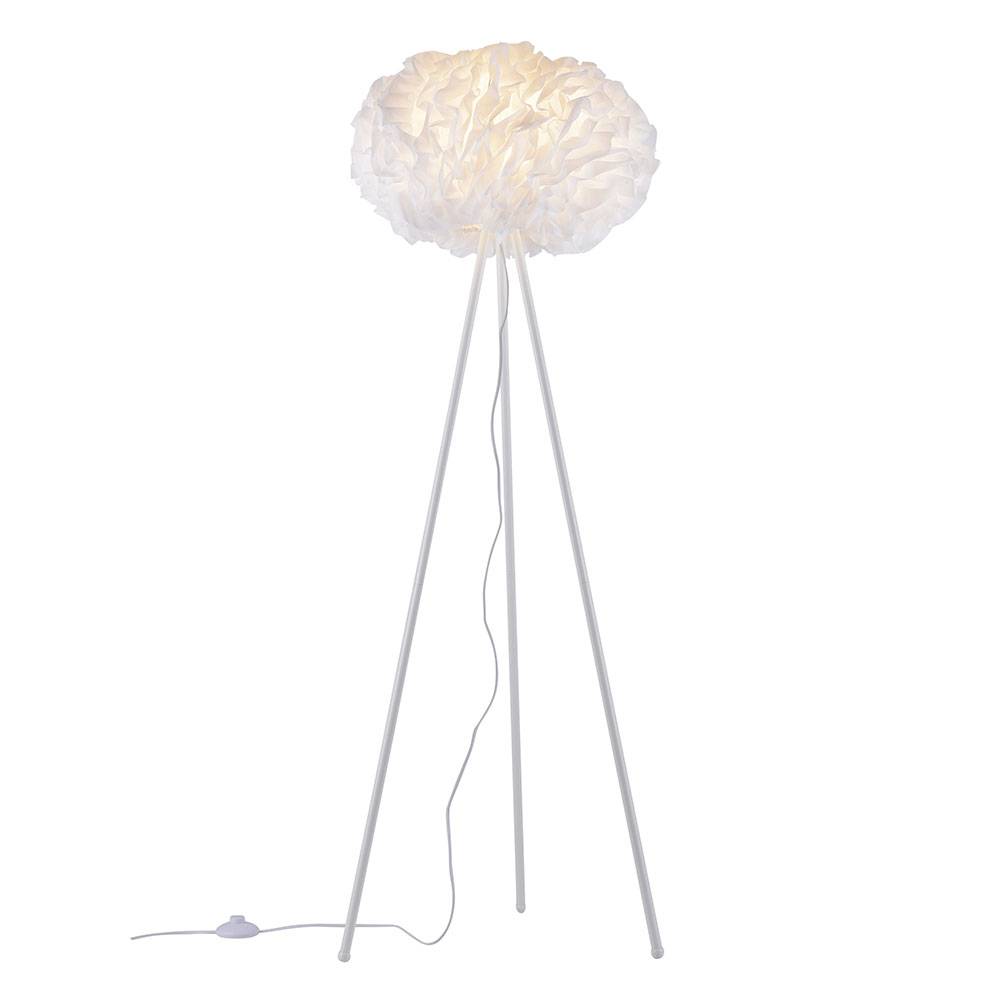 Stehleuchte dimmbar mit Fernbedienung weiß Standleuchte App RGB Farbwechsel, Metall Stoff, 1x 10W 810lm warmweiß-kaltweiß, DxH 46,5x140 cm