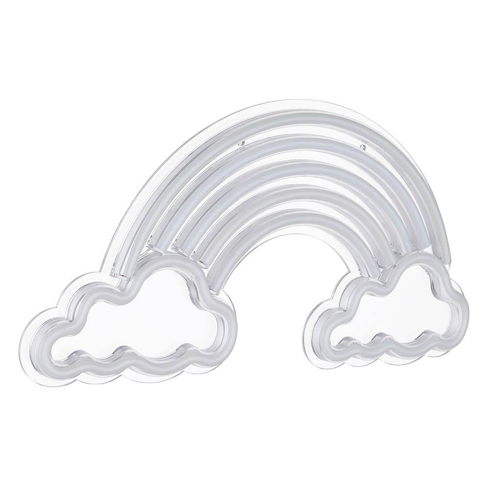 LED Wandleuchte Regenbogenlampe Dekoleuchte Kinderzimmerlampe, USB Kabel ON/OFF Schalter, Kunststoff opal klar, L 40 cm