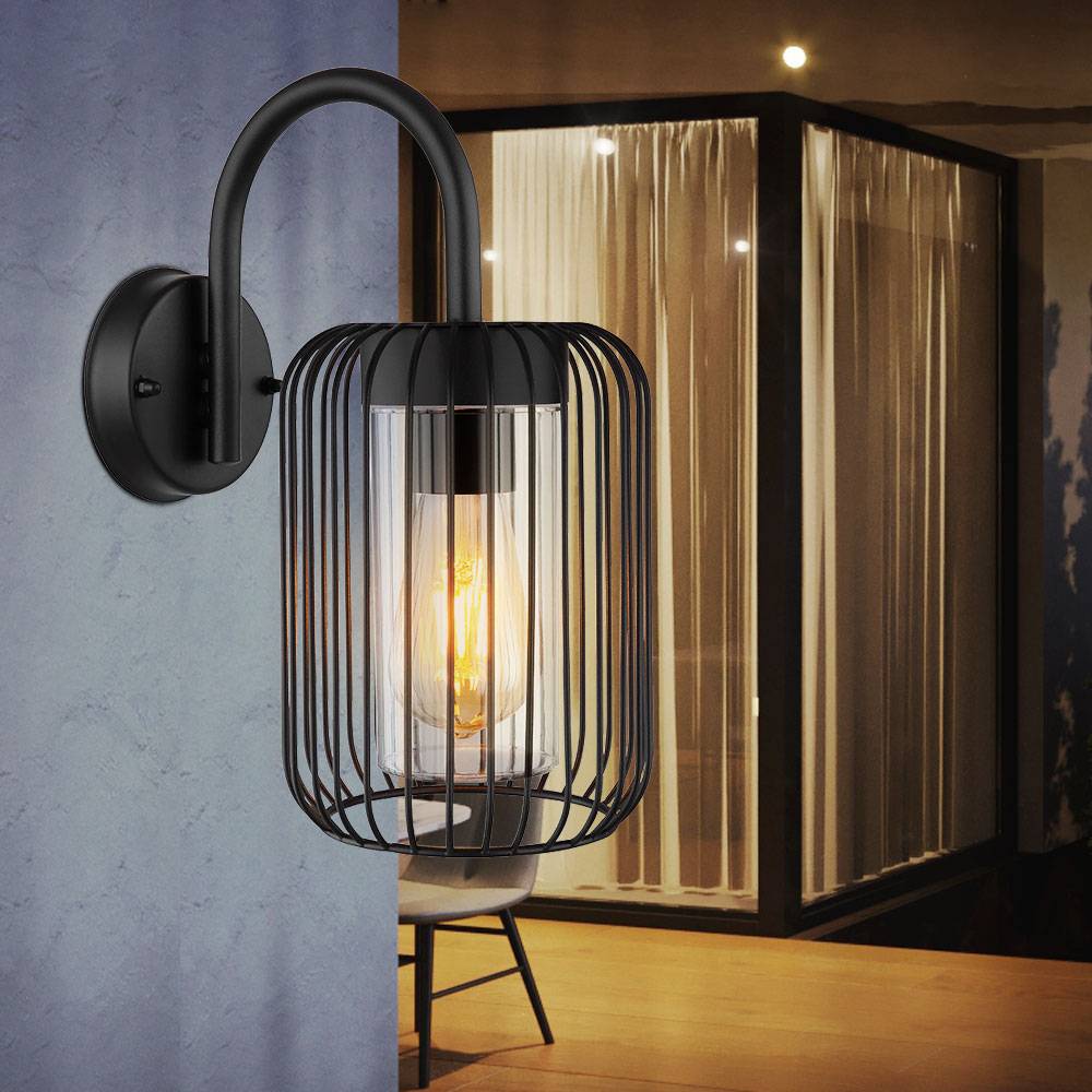 Wandlampe Hauswand Außenleuchte Edelstahl Laterne schwarz Terrassenlampe Gartenleuchte IP44, Kunststoff Metall, App Steuerung dimmbar CCT, Smart RGB