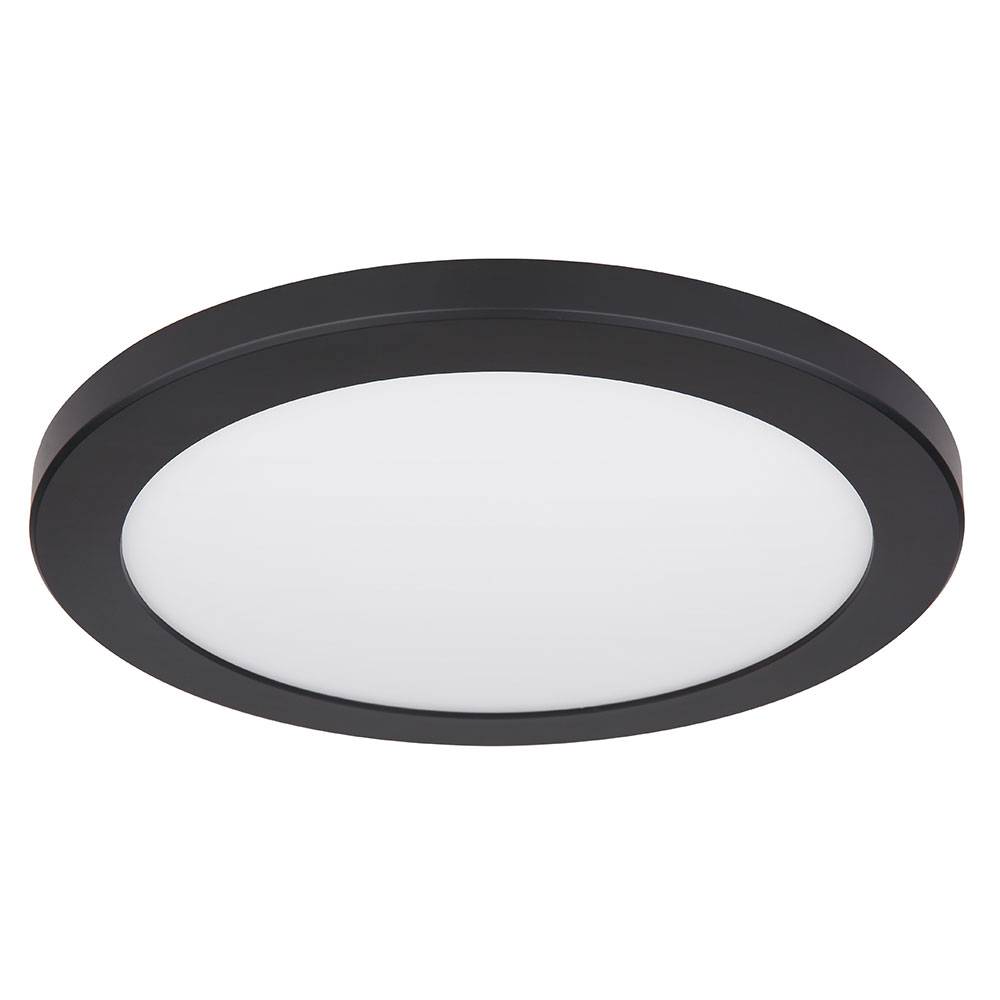 Deckenleuchte Aufbaulampe LED Deckenlampe Wohnraumleuchte in runder Form, Kunststoff, schwarz weiß opal, 24W 1800Lm warmweiß-kaltweiß, DxH 29,8x1,8