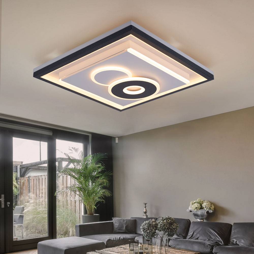 LED Deckenlampe Wohnzimmerleuchte Esszimmerlampe, dimmbar Fernbedienung Memory Nachtlicht CCT, 52W 1853 lm 2700-6000K warmweiß-kaltweiß, L 54 cm