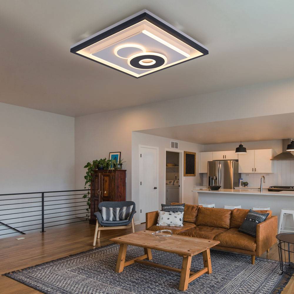 LED Deckenlampe Wohnzimmerleuchte Esszimmerlampe, dimmbar Fernbedienung Memory Nachtlicht CCT, 52W 1853 lm 2700-6000K warmweiß-kaltweiß, L 54 cm