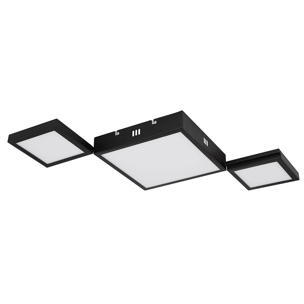LED Deckenlampe Wohnzimmerleuchte Designleuchte Esszimmerlampe Deckenleuchte, Metall schwarz, CCT dimmbar Fernbedienung Memory/- Nachtlichtfunktion