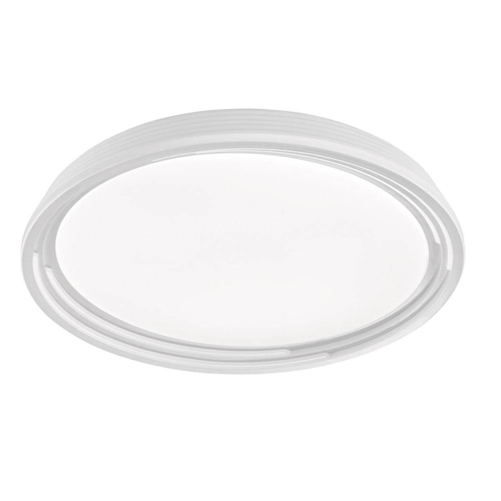 Deckenlampe Deckenleuchte Wohnzimmerleuchte Schlafzimmerlampe Flurlampe, dimmbar, Acrylglas weiß, LED 22W 2700Lm warmweiß, DxH 43x7,5cm