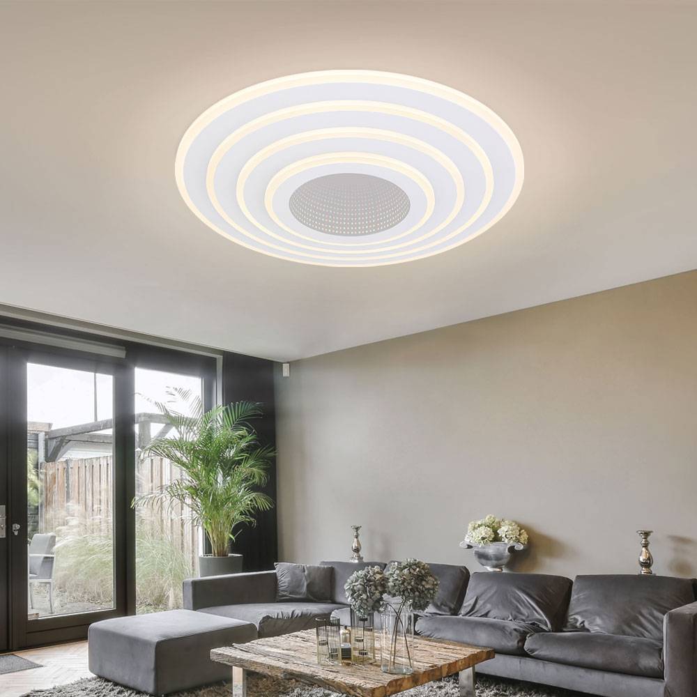 Smart Home Deckenlampe LED CCT Wohnzimmer Smart Deckenleuchte App Schlafzimmer, mit Fernbedienung dimmbar, 1x Smart LED 40W 3000-6500 Kelvin, DxH