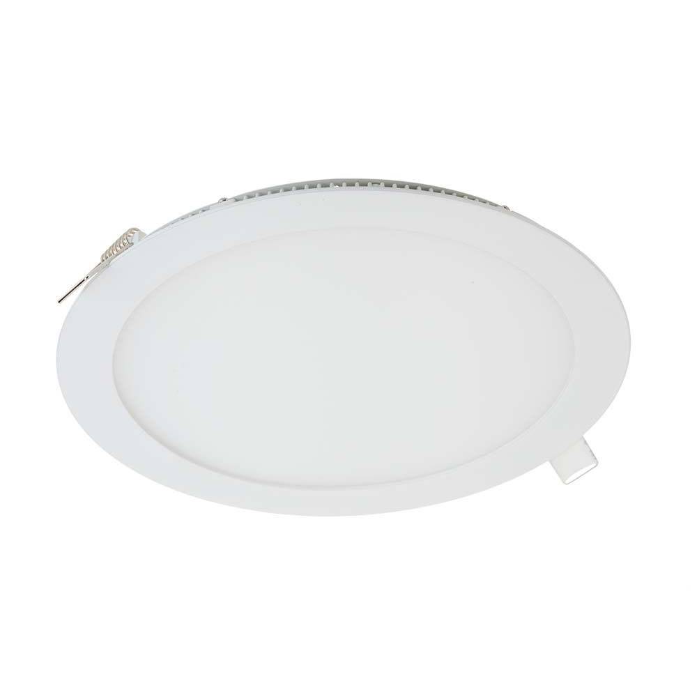 LED Einbaupanel Deckenleuchte LED Deckenpanel Bürolampe Decke rund, weiß, ALU, 24W 2400Lm warmweiß, DxH 30x1,2 cm