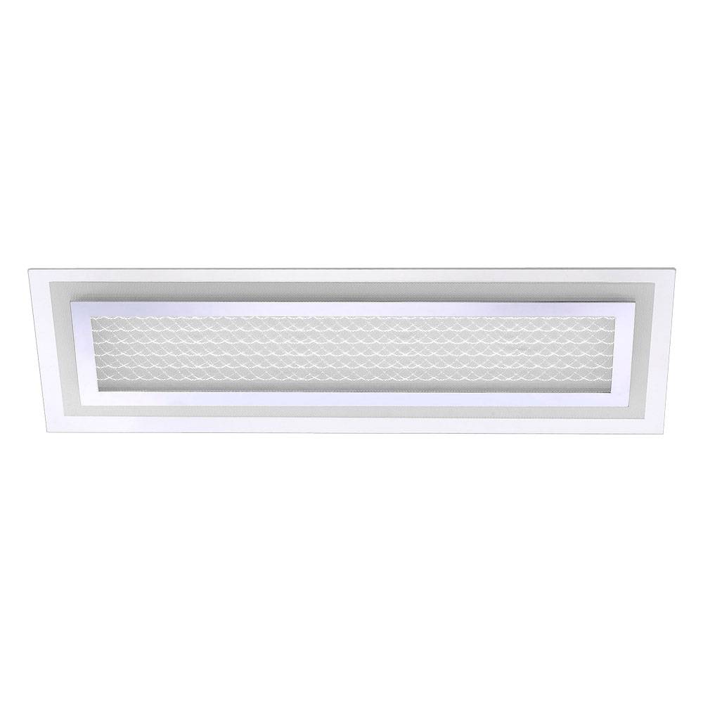 Deckenlampe LED Schlafzimmerlampe modern Deckenleuchte Wohnzimmer, Acrylscheibe Glasschirm, Alu chrom, LED 21,7W 500lm 3000K warmweiß, LxBxH