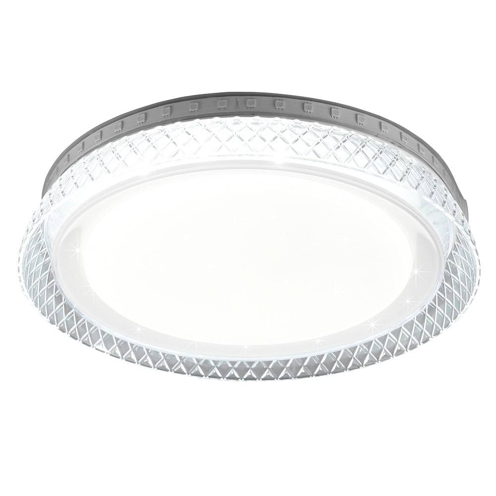 Deckenlampe weiß Wohnzimmerlampe Fernbedienung Deckenleuchte dimmbar, RGB LED Sterneneffekt CCT Memory, 1x LED 10,5W 1100lm 2700-6500K, DxH 28x5 cm