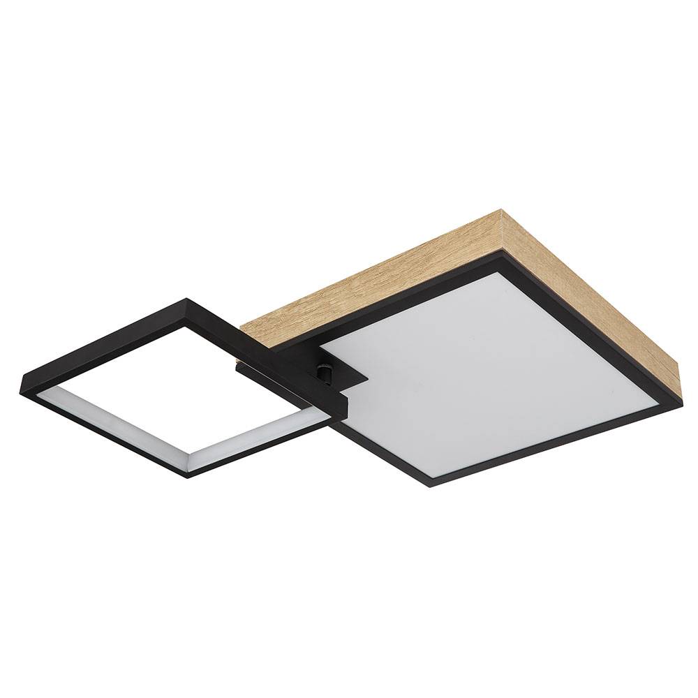 Deckenlampe Deckenleuchte Designleuchte Holzlampe Wohnzimmerleuchte, Rainboweffekt dimmbar Fernbedienung beweglich CCT, LED 21W 1000L