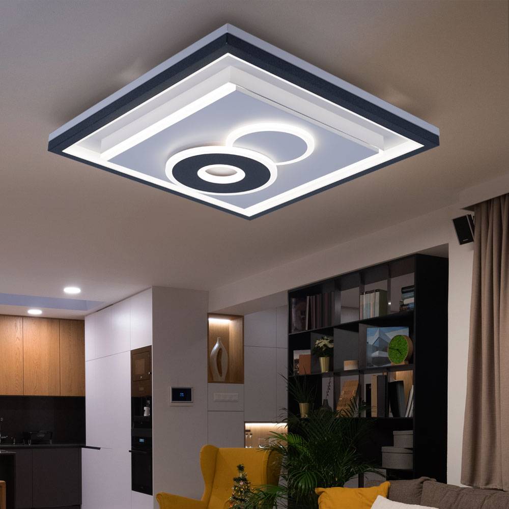 LED Deckenlampe Esszimmerlampe Wohnzimmerleuchte, dimmbar Fernbedienung Memory Nachtlicht CCT, 52W 1853 lm 2700-6000K warmweiß-kaltweiß, L 54 cm