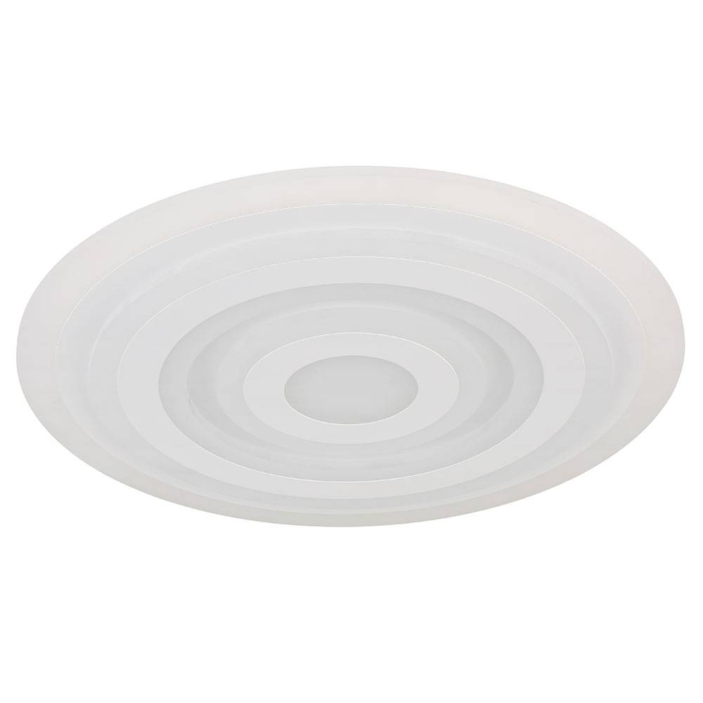 LED Deckenleuchte Deckenlampe Wohnzimmerlampe Schlafzimmerlampe rund, Metall Acryl opal weiß, 40W 3300lm 3000K warmweiß, D 49 cm