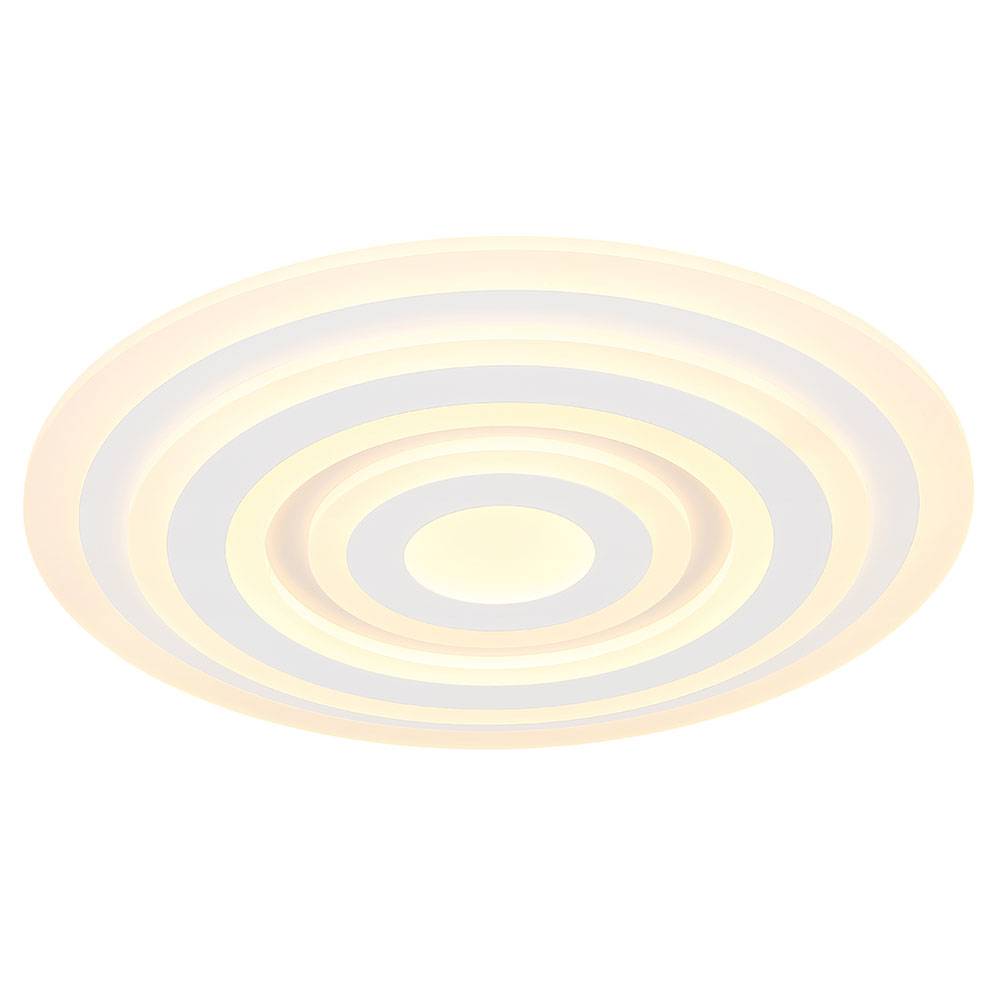 LED Deckenleuchte Deckenlampe Wohnzimmerlampe Schlafzimmerlampe rund, Metall Acryl opal weiß, 40W 3300lm 3000K warmweiß, D 49 cm