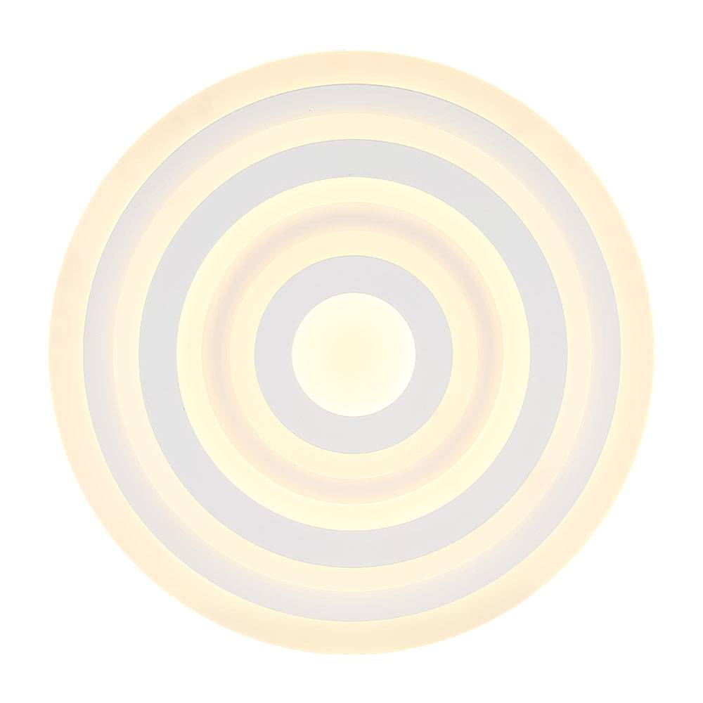 LED Deckenleuchte Deckenlampe Wohnzimmerlampe Schlafzimmerlampe rund, Metall Acryl opal weiß, 40W 3300lm 3000K warmweiß, D 49 cm