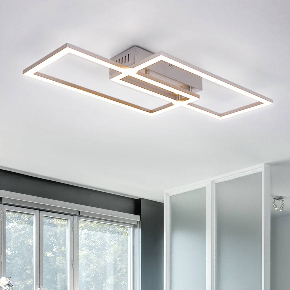 LED Deckenlampe Wohnzimmerleuchte Deckenleuchte Esszimmerleuchte, Metall, rechteckig, 2280lm 40W 3000K, 52 x 24,2 x 6,2 cm