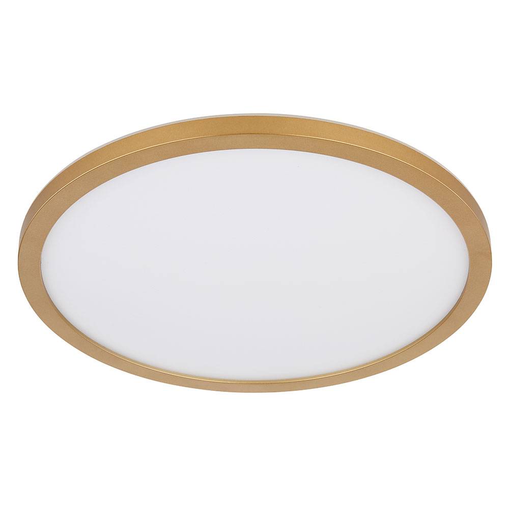 Deckenlampe Badezimmerleuchte Wohnzimmerlampe Moderne Deckenleuchte LED Backlight, IP44, messing opal, 1x LED 24W 2300lm 3000K warmweiß, DxH 42x2,5