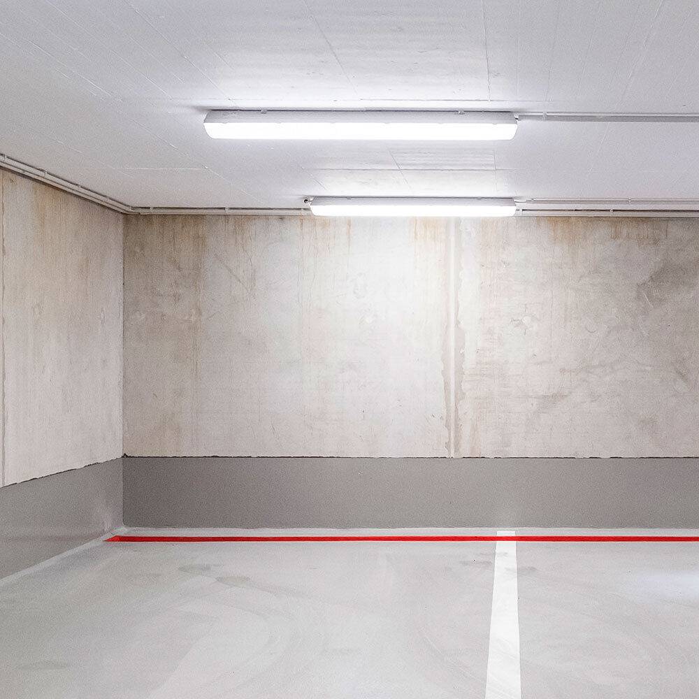 LED Wannenleuchte Deckenleuchte Garagenlampe Hallenleuchte Feuchtraumleuchte, 48W 5760lm 4000K kaltweiß L 150 cm, 2er Set