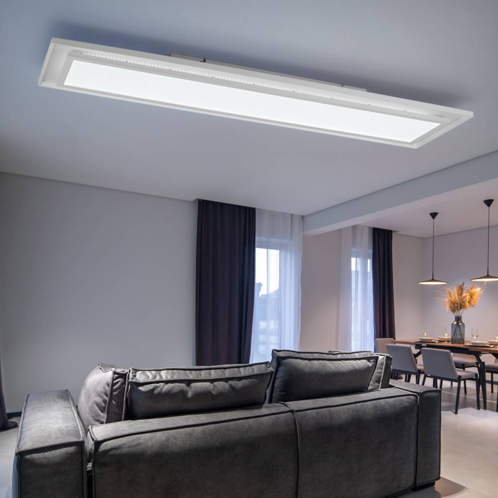 LED Deckenpanel Farbwechsel Deckenleuchte Fernbedienung Deckenlampe Aufbaupanel, CCT, RGB LED 24W 1460lm 2700-6500K, L 85 cm