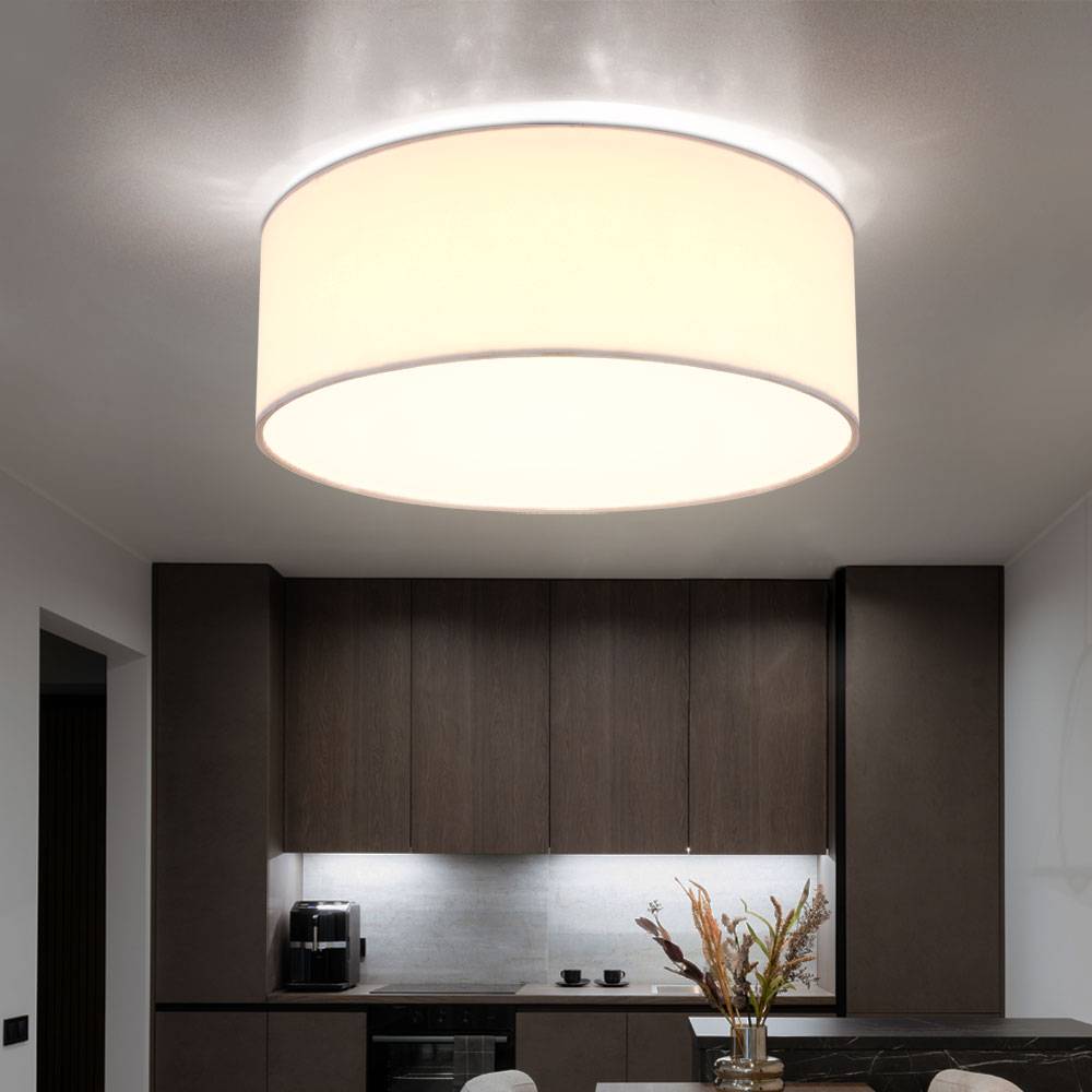 Deckenlampe Deckenleuchte 1 flammig Wohnzimmerleuchte LED Textil, Metall, 1x LED warmweiß, DxH 30x12 cm