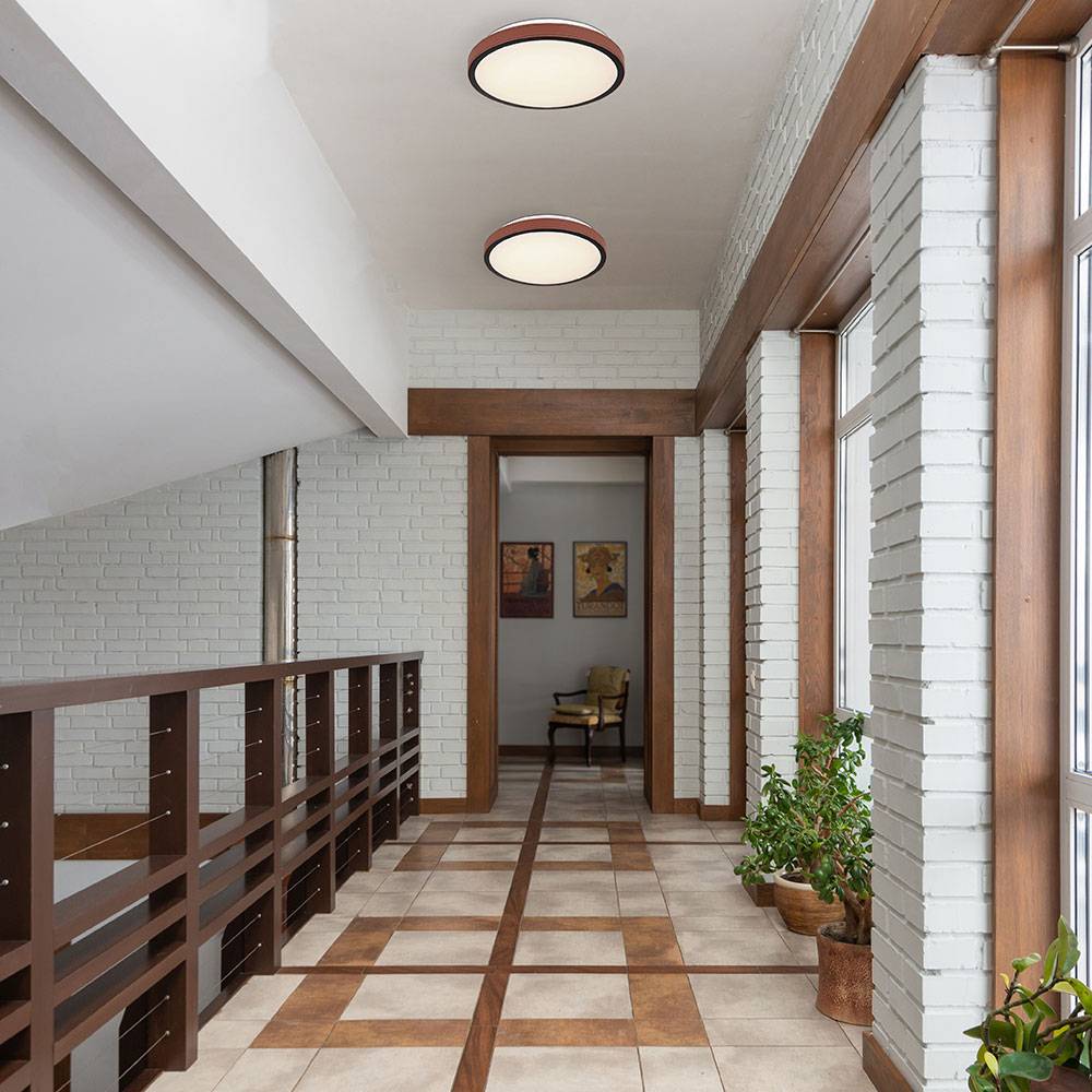 Deckenleuchte CCT Deckenlampe Rundleuchte Wohnzimmerlampe braun LED Deckenlampe, Aluminium, Metall, Acryl, 1x LED 12 Watt 637 Lumen warmweiß-kaltwei