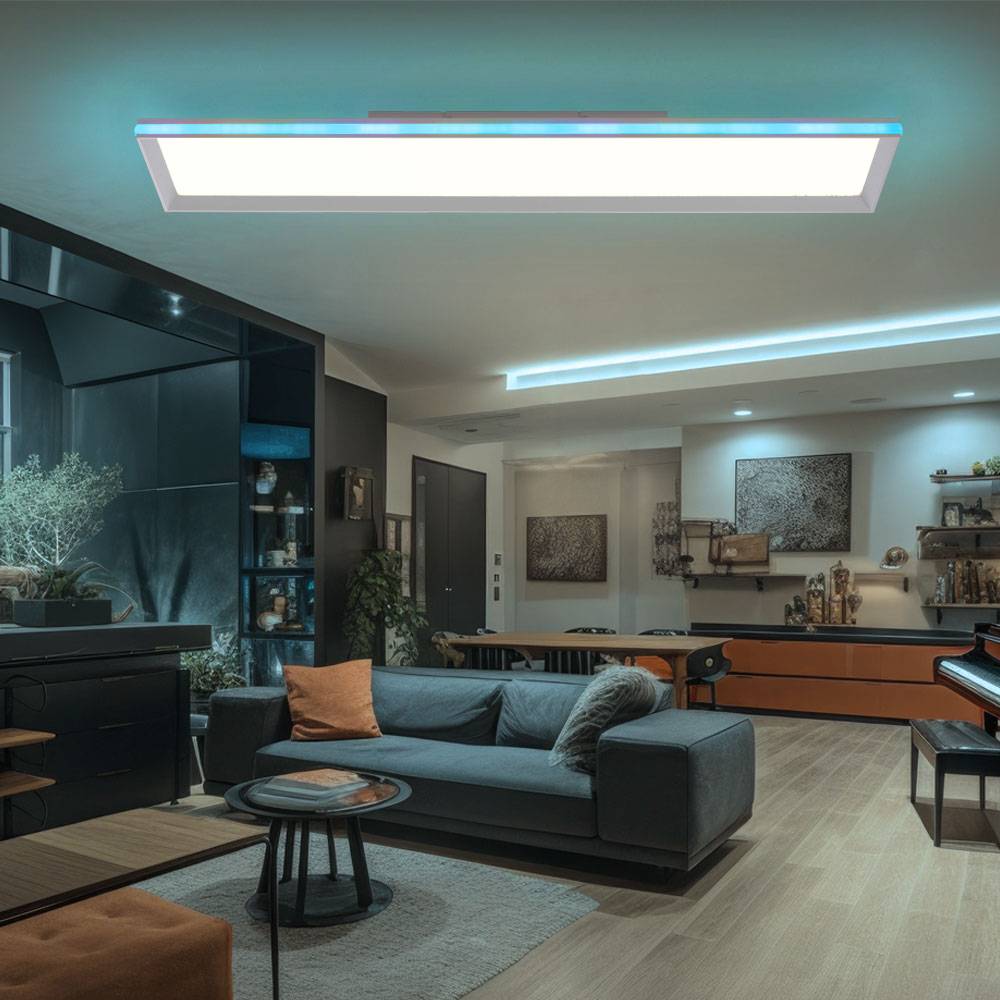 Deckenleuchte Regenbogen Effekt dimmbar Wohnzimmerlampe LED Deckenlampe Farbwechsel LED, mit Fernbedienung, 1x LED 43 W 2300Lm 2700-5000 Kelvin,