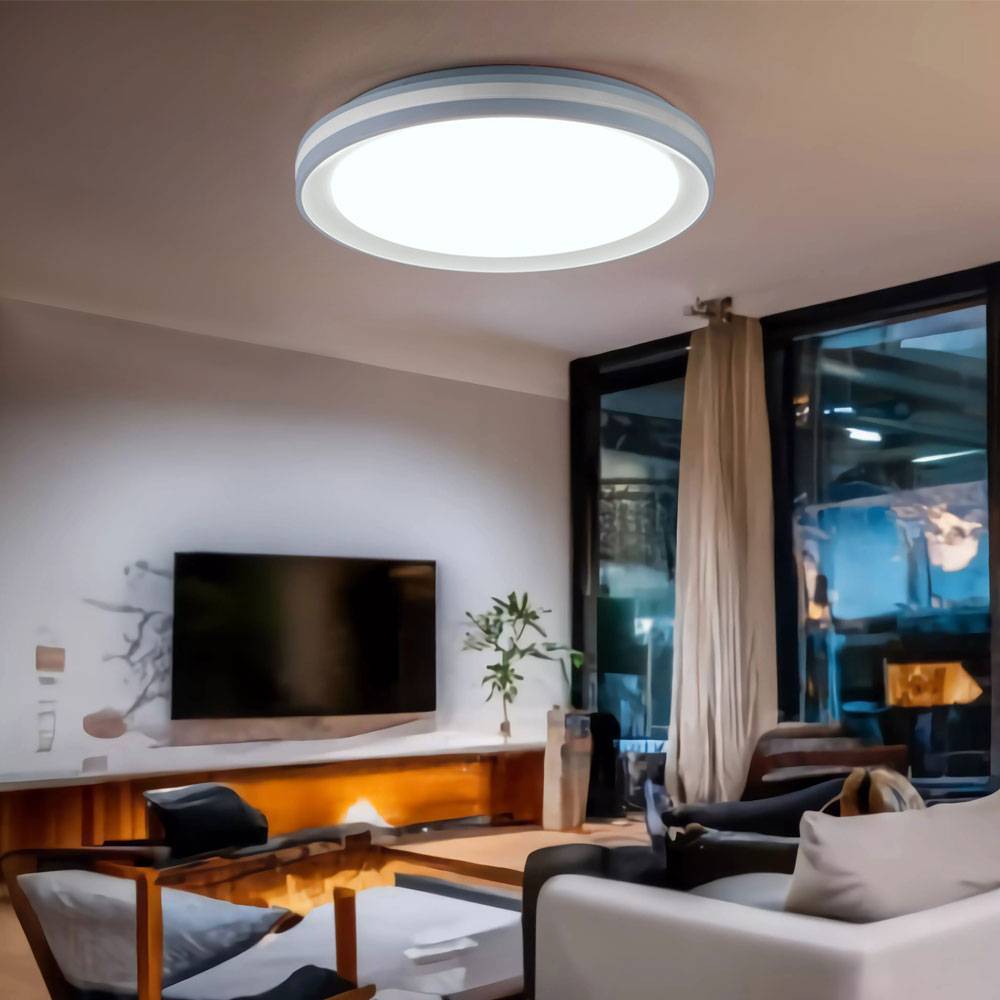 Deckenleuchte Regenbogen Effekt Deckenlampe Dimmer Wohnzimmerlampe LED Farbwechsel LED, mit Fernbedienung, 1x LED 20W 1100Lm 2700-5000 Kelvin, D 40