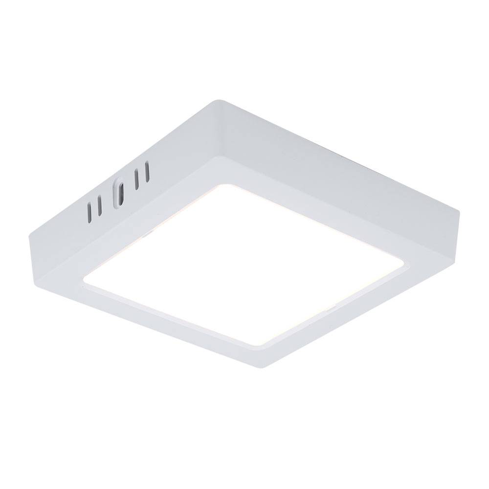 LED Aufbaupanel Deckenlampe Deckenleuchte Wohnzimmerlampe Flurleuchte, Kunststoff weiß quadratisch, 12W 1200lm 3000K warmweiß, L 16,7 cm