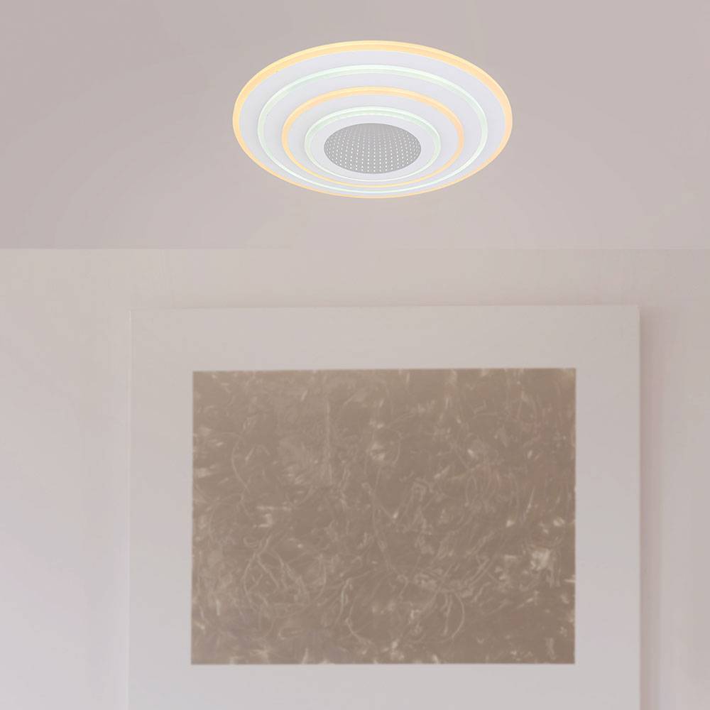 Smart Home Deckenleuchte LED CCT Deckenleuchte Smart Deckenlampe Schlafzimmer, mit Fernbedienung dimmbar, 1x Smart LED 50W 3000-6500 Kelvin, 50 cm