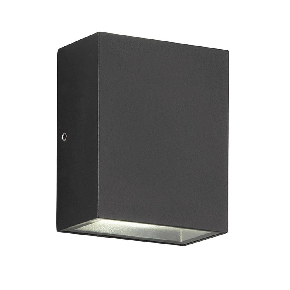 Wandleuchte Up Down Außenleuchte indirektes Licht Hauswandlampe schwarz, Metall, 1x LED 2W 380Lm warmweiß, AxBxH 4,2x7x8,8 cm