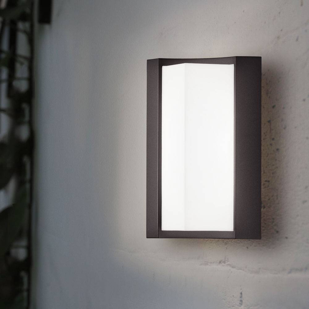 LED Wandleuchte Außen Fassadenleuchte anthrazit Außenleuchte Wand Aluminium, IP54, 1x 7W 800lm warmweiß, BxH 14x22 cm