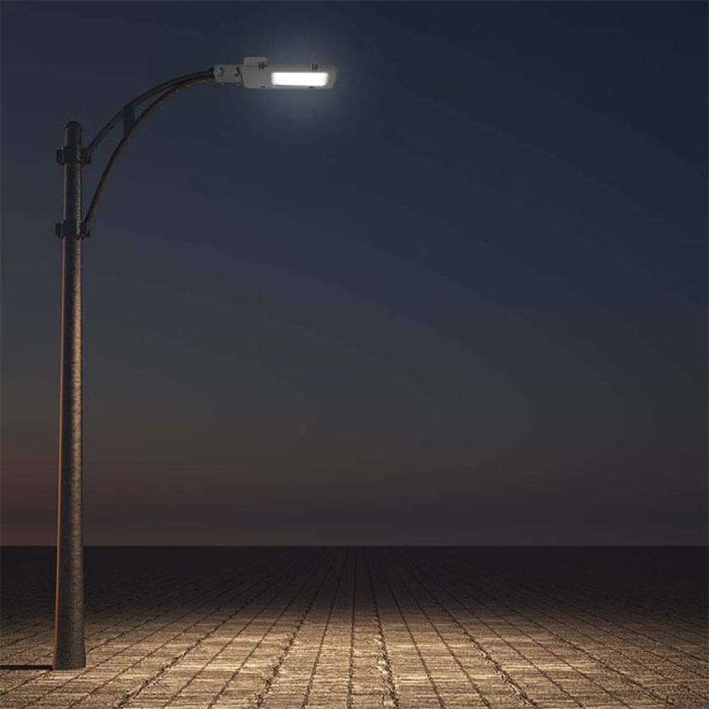 LED Straßenlampe Parkplatzbeleuchtung Außen Straßenlaterne Straßenleuchte für draußen, Aluminium grau, 30W 800lm 6500K, LxBxH 41,8x19,9x6