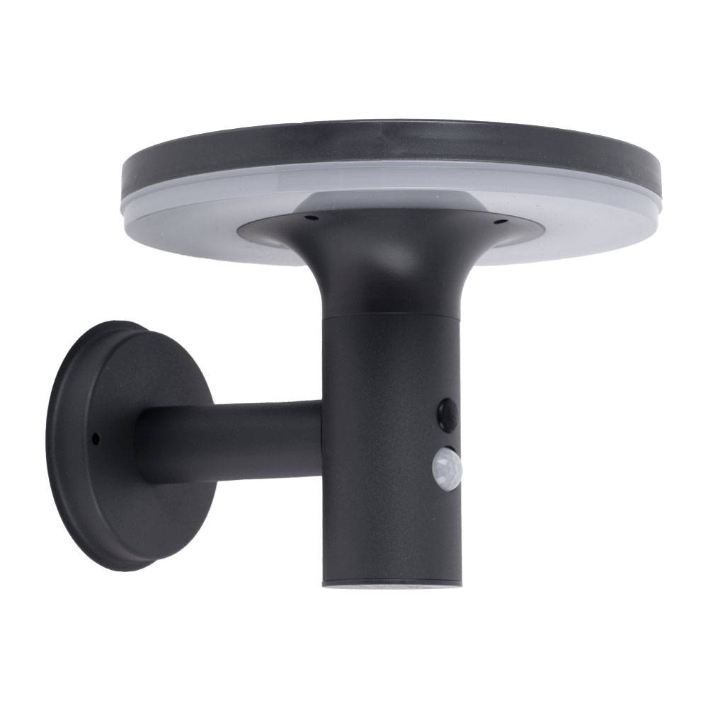Wandlampe mit Bewegungsmelder LED Solarleuchte Haustürlampe Fassadenleuchte anthrazit Gartenlampe, 250lm, kaltweiß, BxH 24x21 cm
