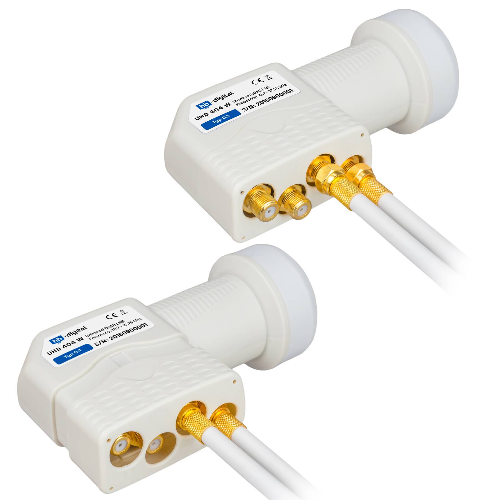 hb-digital LNB Quad UHD 404 W für 4 Teilnehmer LTE Filter extreme Hitze- und Kältebeständigkeit