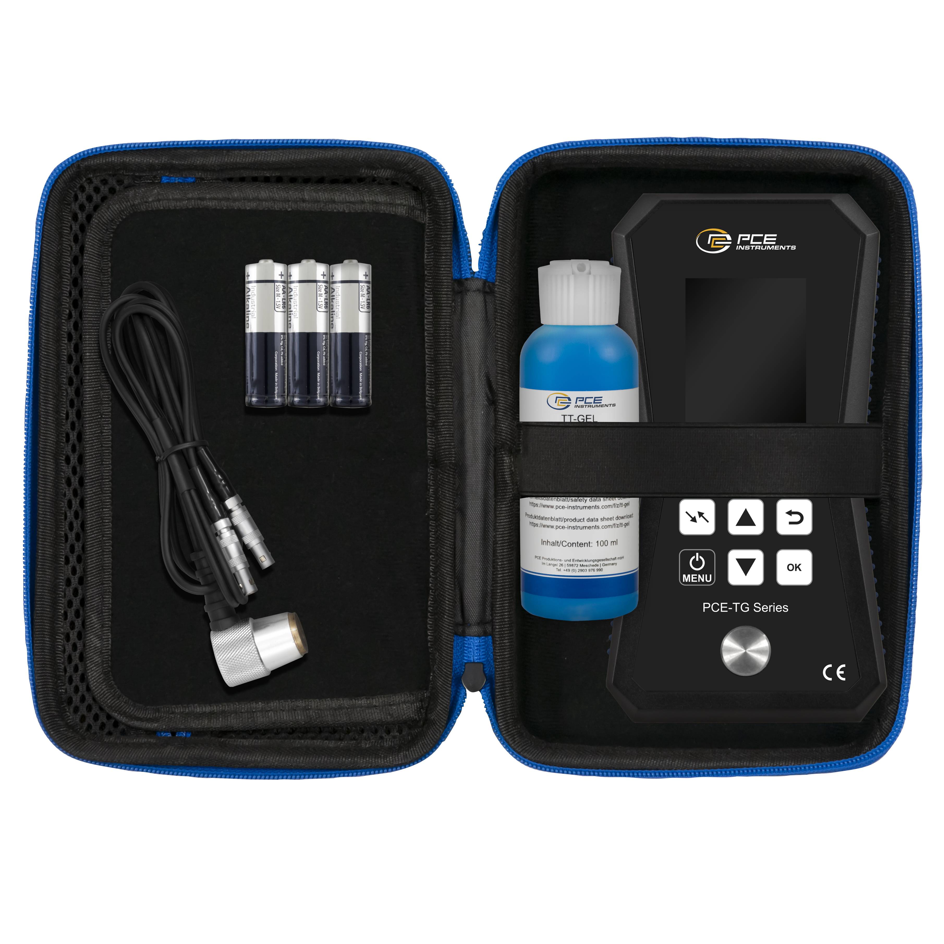 PCE Instruments Materialdickenmessgerät PCE-TG 150A F25-ICA inkl. ISO-Zertifikat |1,2 ... 300 mm |Sensor 2,5 MHz Ø 12mm