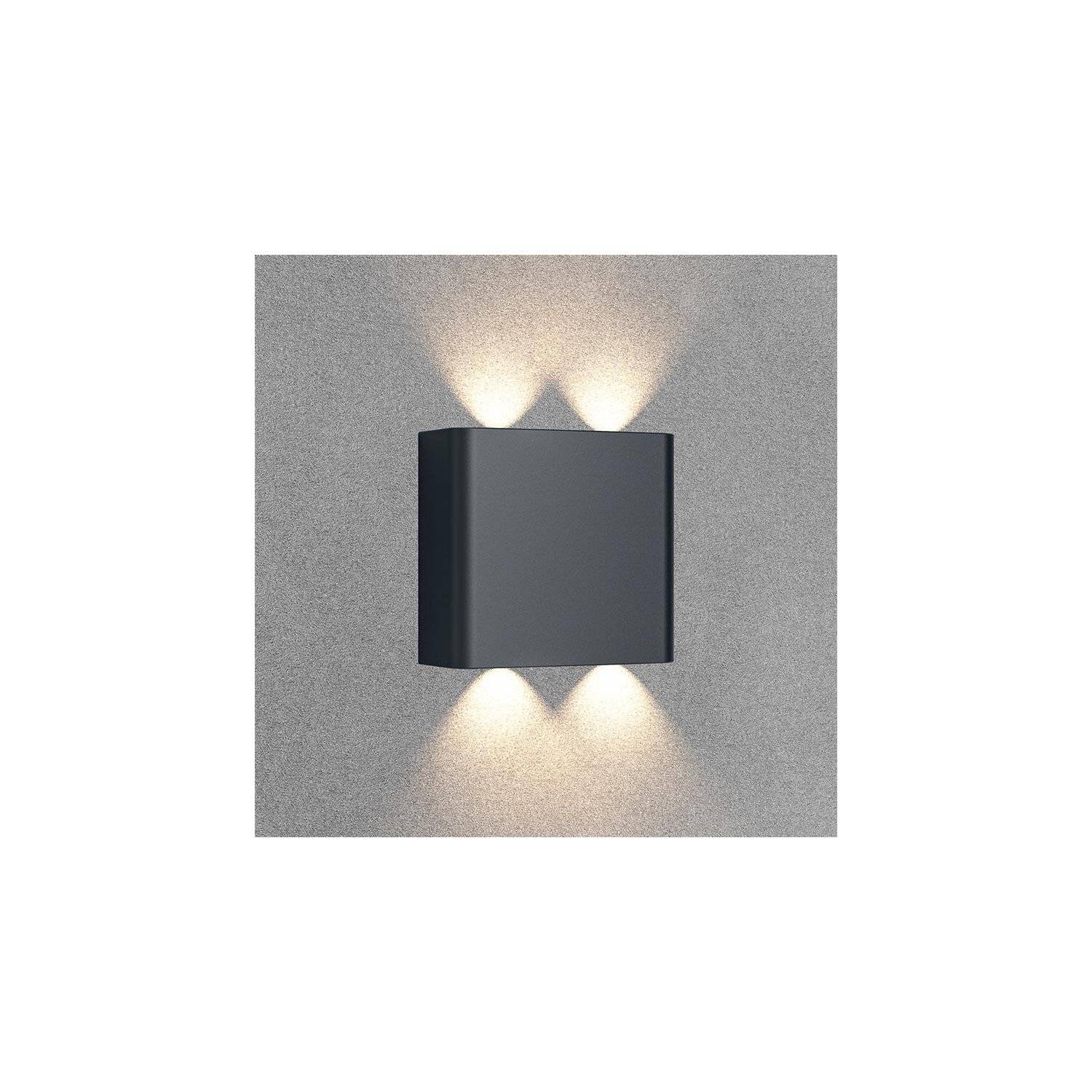 LED Wandleuchte 4W | IP65 Schutzart | CCT Wandleuchte einstellbare Farben 3000-6400 K | 360lm, Schwarz