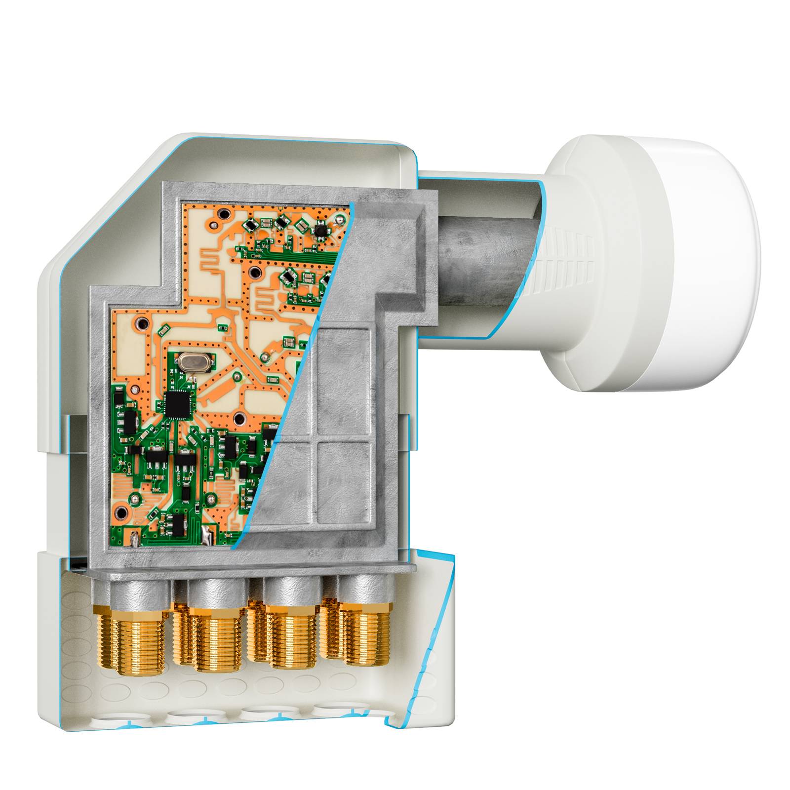 hb-digital LNB Octo UHD 808 W für 8 Teilnehmer extrem Witterungsbeständig